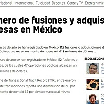 Baja nmero de fusiones y adquisiciones de empresas en Mxico